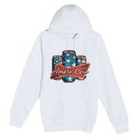 Retro Ameri Can America Flag 4th Of July Independence Day Premium Pullover Hoodie