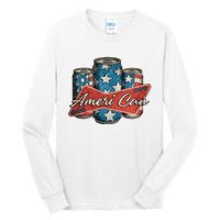 Retro Ameri Can America Flag 4th Of July Independence Day Tall Long Sleeve T-Shirt