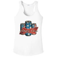 Retro Ameri Can America Flag 4th Of July Independence Day Ladies PosiCharge Competitor Racerback Tank