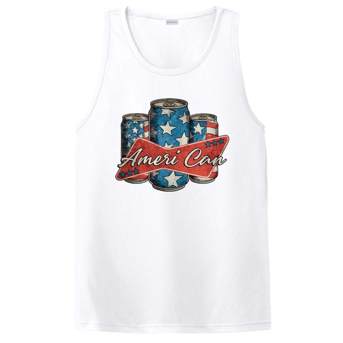 Retro Ameri Can America Flag 4th Of July Independence Day PosiCharge Competitor Tank