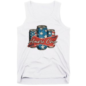 Retro Ameri Can America Flag 4th Of July Independence Day Tank Top