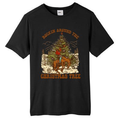 Rockin Around Christmas Cowboy Tree Santa Ride Horse Pajama Tall Fusion ChromaSoft Performance T-Shirt