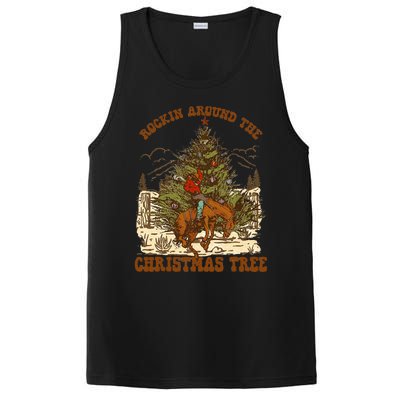 Rockin Around Christmas Cowboy Tree Santa Ride Horse Pajama PosiCharge Competitor Tank