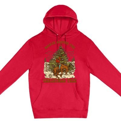 Rockin Around Christmas Cowboy Tree Santa Ride Horse Pajama Premium Pullover Hoodie