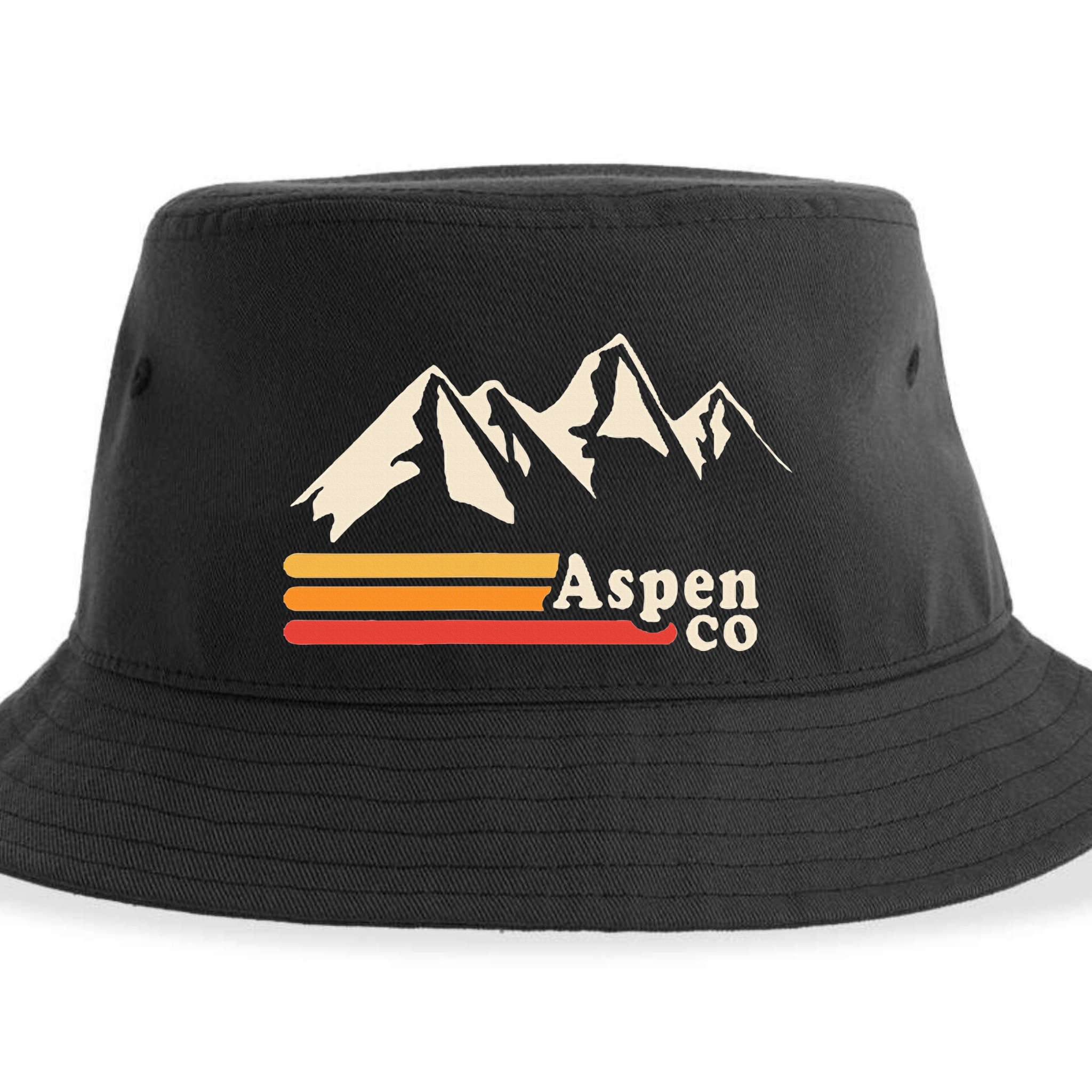 Retro Aspen Co Colorado Mountains Ski Sustainable Bucket Hat