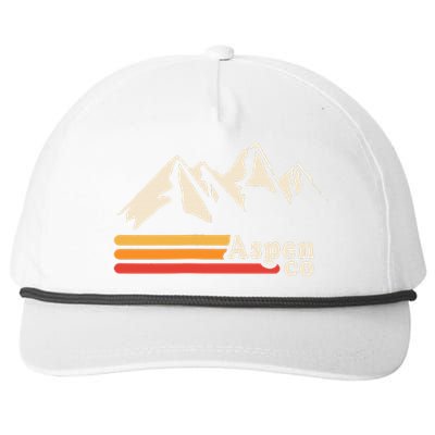 Retro Aspen Co Colorado Mountains Ski Snapback Five-Panel Rope Hat