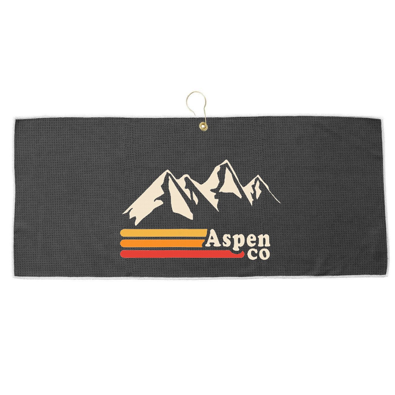 Retro Aspen Co Colorado Mountains Ski Large Microfiber Waffle Golf Towel