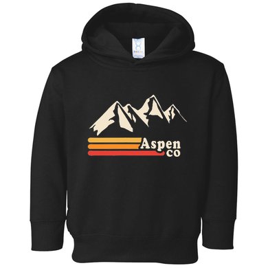 Retro Aspen Co Colorado Mountains Ski Toddler Hoodie