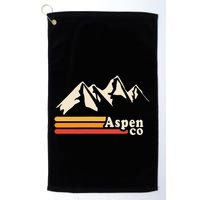Retro Aspen Co Colorado Mountains Ski Golf Towel