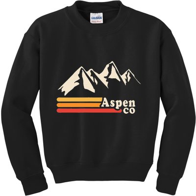 Retro Aspen Co Colorado Mountains Ski Kids Sweatshirt