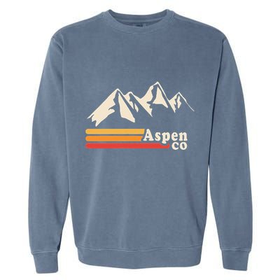 Retro Aspen Co Colorado Mountains Ski Garment-Dyed Sweatshirt