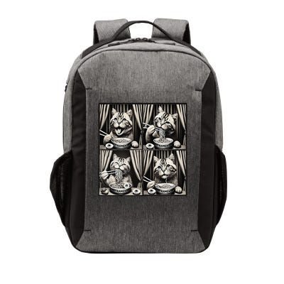 Retro Aesthetic Cat Eating Ramen Funny Photobooth Cat Ramen Vector Backpack