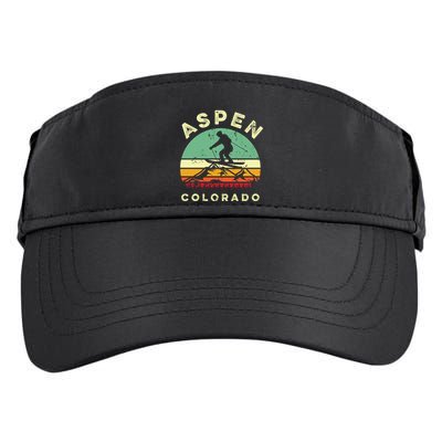 Retro Aspen Colorado Skiing Vintage Skier 70s Ski Lover Great Gift Adult Drive Performance Visor