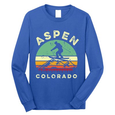Retro Aspen Colorado Skiing Vintage Skier 70s Ski Lover Great Gift Long Sleeve Shirt
