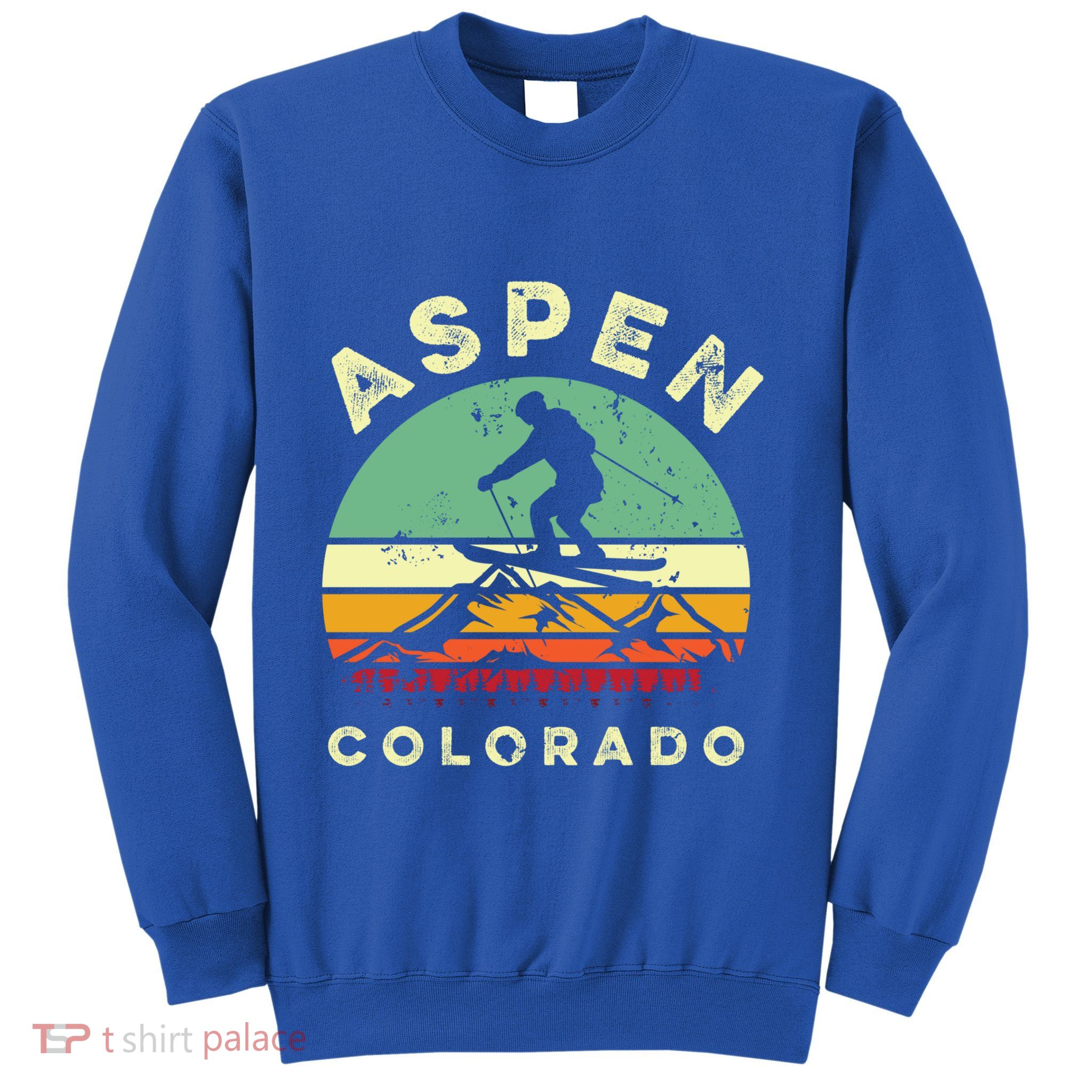 Retro Aspen Colorado Skiing Vintage Skier 70s Ski Lover Great Gift Sweatshirt