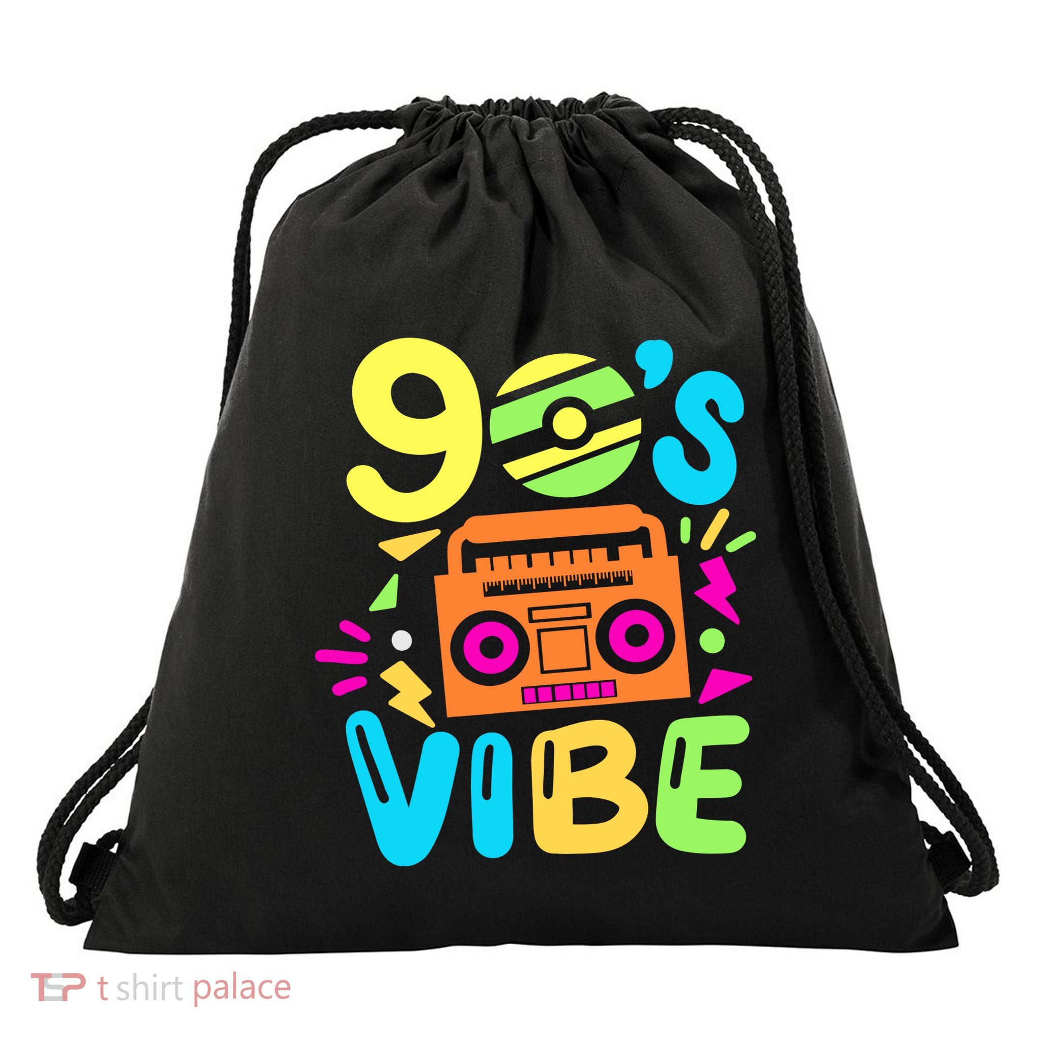 Retro Aesthetic Costume Party Outfit 90s Vibe Drawstring Bag
