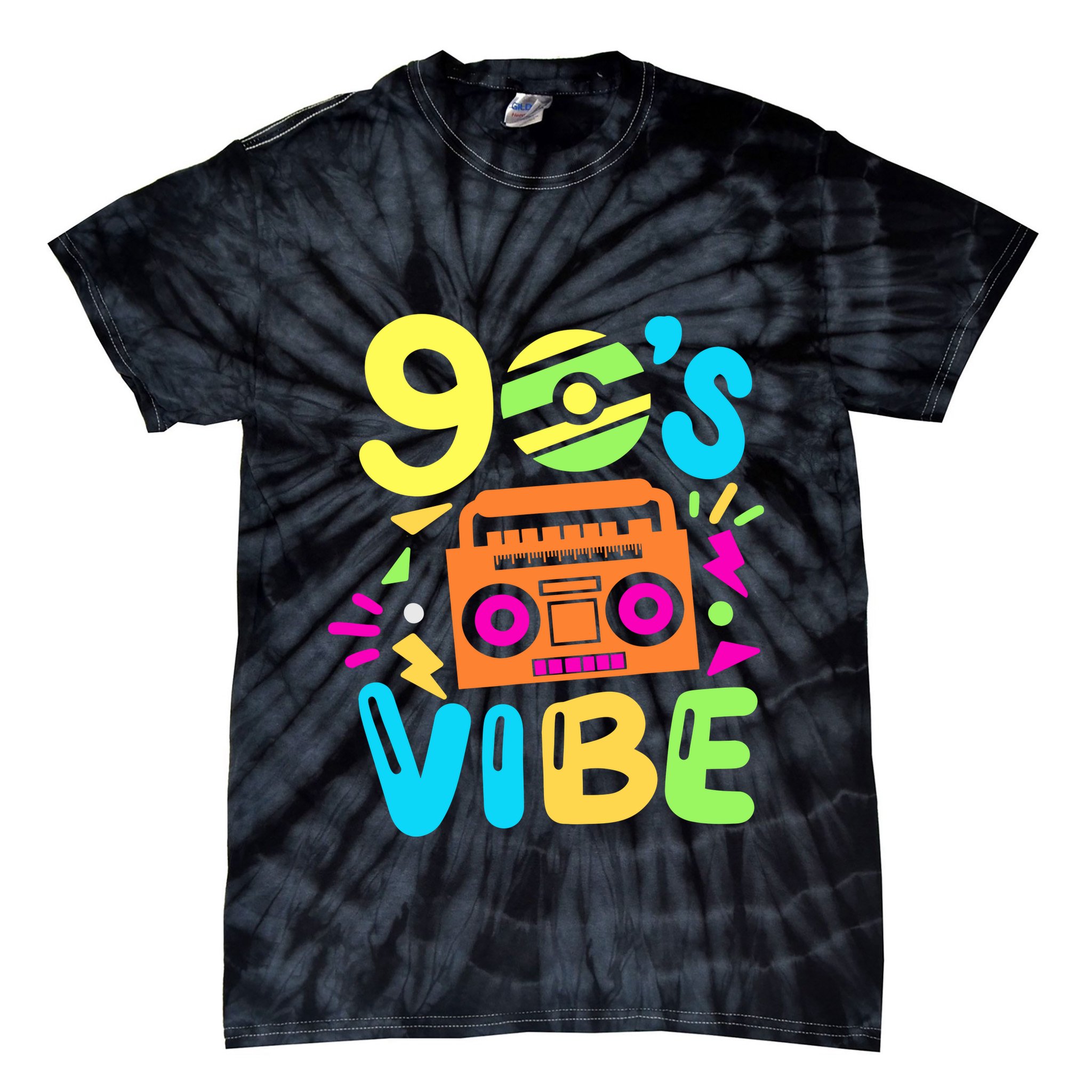 Retro Aesthetic Costume Party Outfit 90s Vibe Tie-Dye T-Shirt