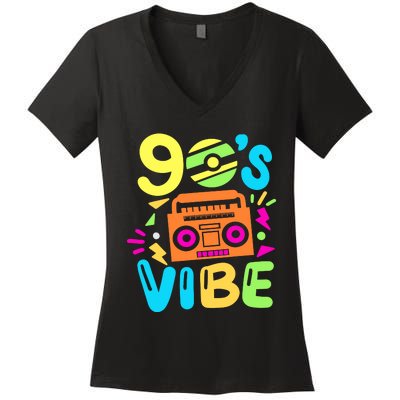 Retro Aesthetic Costume Party Outfit 90s Vibe Women's V-Neck T-Shirt