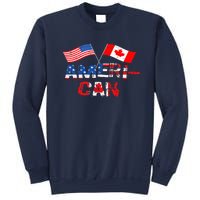 Retro AmeriCan Canada USA Flag Patriotic Canadian American Sweatshirt