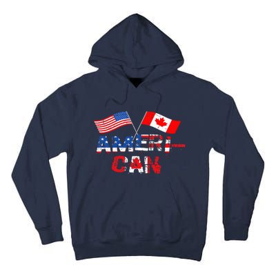 Retro AmeriCan Canada USA Flag Patriotic Canadian American Tall Hoodie