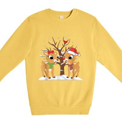 Rudolph And Clarice Christmas Reindeer Gift Premium Crewneck Sweatshirt