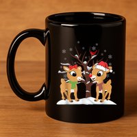 Rudolph And Clarice Christmas Reindeer Gift 11oz C Handle Ceramic Mug
