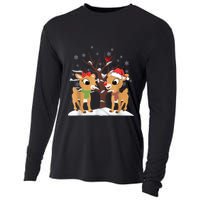 Rudolph And Clarice Christmas Reindeer Gift Cooling Performance Long Sleeve Crew