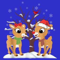 Rudolph And Clarice Christmas Reindeer Gift Magnet