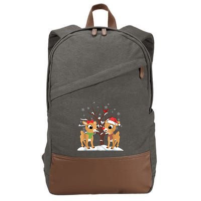 Rudolph And Clarice Christmas Reindeer Gift Cotton Canvas Backpack