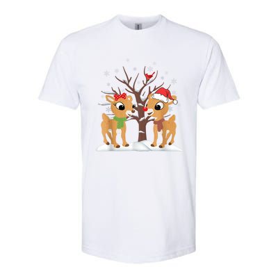 Rudolph And Clarice Christmas Reindeer Gift Softstyle® CVC T-Shirt