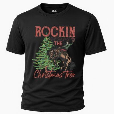 Rockin Around Christmas Tree Cow Xmas Design Gift Performance Shirt