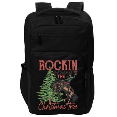 Rockin Around Christmas Tree Cow Xmas Design Gift Impact Tech Backpack