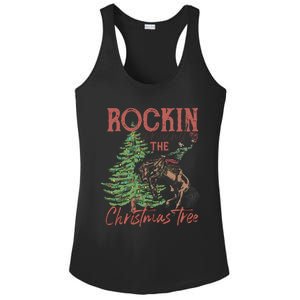 Rockin Around Christmas Tree Cow Xmas Design Gift Ladies PosiCharge Competitor Racerback Tank