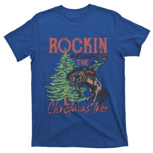 Rockin Around Christmas Tree Cow Xmas Design Gift T-Shirt