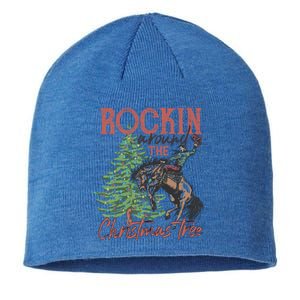 Rockin Around Christmas Tree Cow Xmas Design Gift Sustainable Beanie