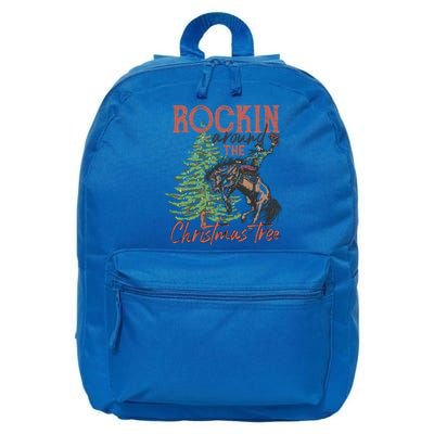 Rockin Around Christmas Tree Cow Xmas Design Gift 16 in Basic Backpack