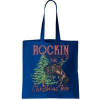 Rockin Around Christmas Tree Cow Xmas Design Gift Tote Bag