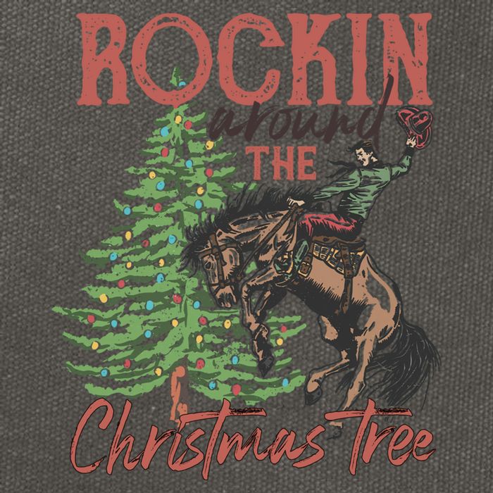 Rockin Around Christmas Tree Cow Xmas Design Gift Cotton Canvas Backpack