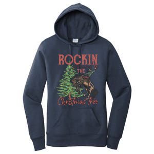 Rockin Around Christmas Tree Cow Xmas Design Gift Women's Pullover Hoodie