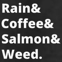 Rain And Coffee And Salmon And Weed Seattle Gift 11oz C Handle Ceramic Mug