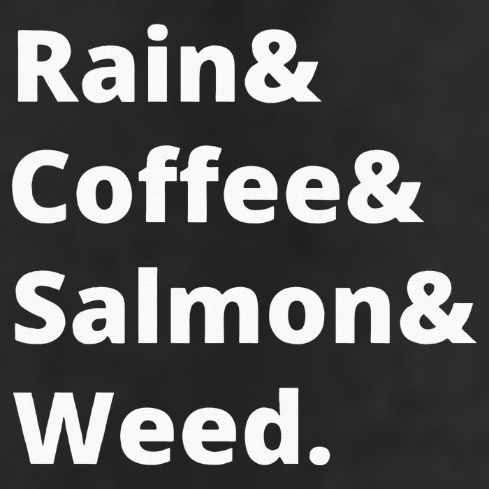 Rain And Coffee And Salmon And Weed Seattle Gift 11oz C Handle Ceramic Mug