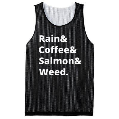 Rain And Coffee And Salmon And Weed Seattle Gift Mesh Reversible Basketball Jersey Tank