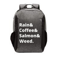 Rain And Coffee And Salmon And Weed Seattle Gift Vector Backpack
