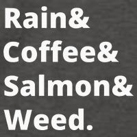 Rain And Coffee And Salmon And Weed Seattle Gift Vector Backpack