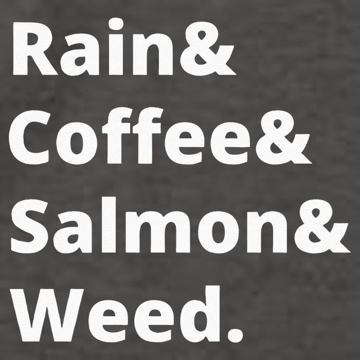 Rain And Coffee And Salmon And Weed Seattle Gift Vector Backpack
