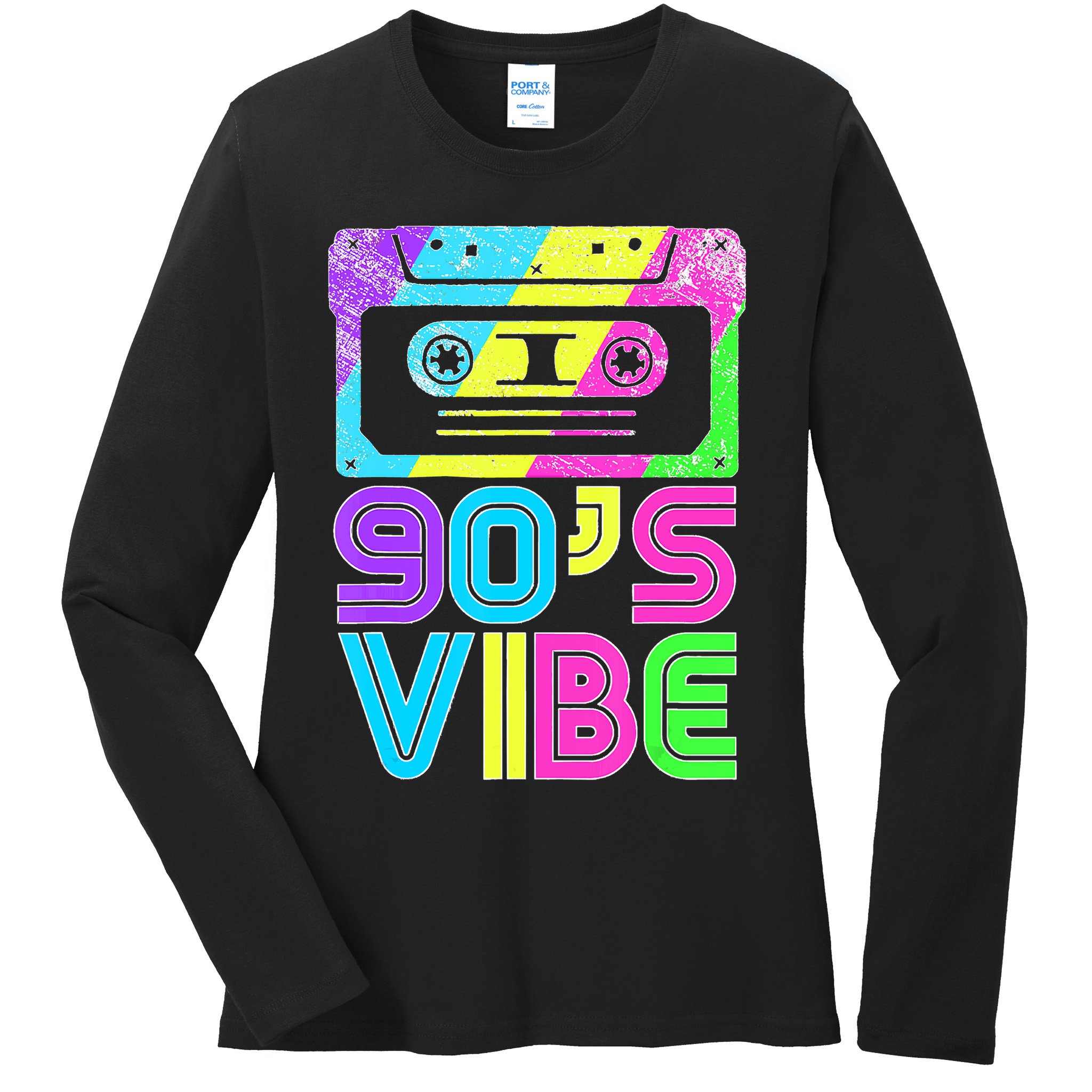 Retro Aesthetic Costume Party Outfit 90's Vibe Ladies Long Sleeve Shirt