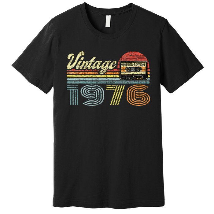 Retro Audio Cassette Vintage Since 1976 46th Birthday Premium T-Shirt