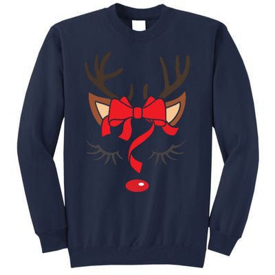 Reindeer Antlers Christmas Outfit Women Girls Xmas Tall Sweatshirt