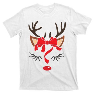 Reindeer Antlers Christmas Outfit Women Girls Xmas T-Shirt