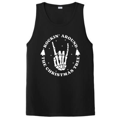 Rockin Around Christmas Tree Funny Skeleton Meaningful Gift PosiCharge Competitor Tank